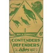 CONTENDERS AND DEFENDERS - THE ASHES 1932-3
