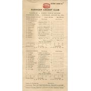 FARNHAM V SURREY CLUB & GROUND 1936 SIGNED CRICKET SCORECARD