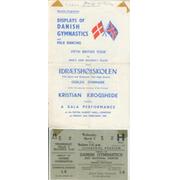 DISPLAY OF DANISH GYMNASTICS AND FOLK DANCING 1954 (ROYAL ALBERT HALL) PROGRAMME