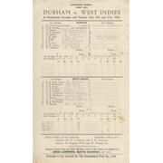 DURHAM V WEST INDIES 1939 CRICKET SCORECARD