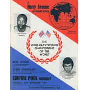 BOB FOSTER V CHRIS FINNEGAN 1972 BOXING PROGRAMME
