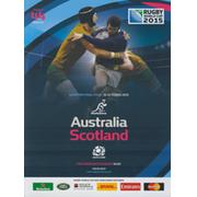 AUSTRALIA V SCOTLAND 2015 RUGBY WORLD CUP PROGRAMME (QUARTER-FINAL)