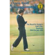 OPEN GOLF CHAMPIONSHIP 1985 (SANDWICH) PROGRAMME