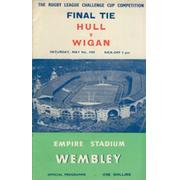 HULL V WIGAN 1959 (CHALLENGE CUP FINAL) RUGBY LEAGUE PROGRAMME