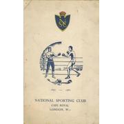 NATIONAL SPORTING CLUB BOXING TOURNAMENT 1961 PROGRAMME