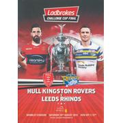 HULL KINGSTON ROVERS V LEEDS RHINOS 2015 (CHALLENGE CUP FINAL) RUGBY LEAGUE PROGRAMME