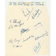 DEVON COUNTY CRICKET CLUB 1954 SIGNED SHEET