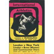 LONDON V NEW YORK 1957 (WHITE CITY) ATHLETICS PROGRAMME