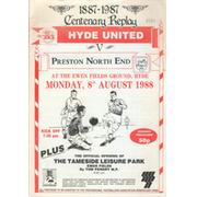HYDE UNITED V PRESTON NORTH END 1988 FOOTBALL PROGRAMME
