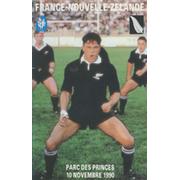 FRANCE V NEW ZEALAND 1990 RUGBY PROGRAMME