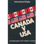 CANADA V USA 1979 RUGBY PROGRAMME