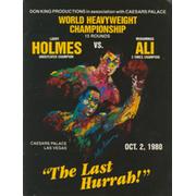 LARRY HOLMES V MUHAMMAD ALI 1980 BOXING PROGRAMME. "THE LAST HURRAH"