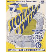 SCOTLAND V SWEDEN 1953 FOOTBALL PROGRAMME