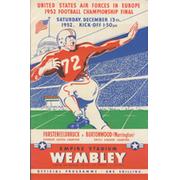 US AIR FORCES IN EUROPE 1952 AMERICAN FOOTBALL CHAMPIONSHIP FINAL - WEMBLEY STADIUM