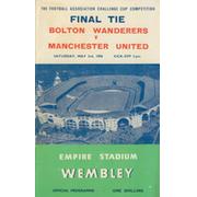 BOLTON WANDERERS V MANCHESTER UNITED 1958 (F.A. CUP FINAL) FOOTBALL PROGRAMME