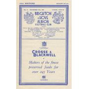 BRIGHTON & HOVE ALBION V WATFORD 1954-55 FOOTBALL PROGRAMME