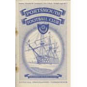PORTSMOUTH V TOTTENHAM HOTSPUR 1952-53 FOOTBALL PROGRAMME