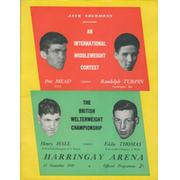 PETE MEAD V RANDOLPH TURPIN 1949 BOXING PROGRAMME