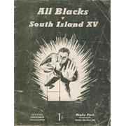 ALL BLACKS V SOUTH ISLAND XV 1961 RUGBY PROGRAMME