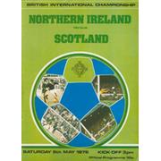 NORTHERN IRELAND V SCOTLAND 1976 FOOTBALL PROGRAMME