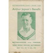 NOTTINGHAMSHIRE V YORKSHIRE 1951 - ARTHUR JEPSON