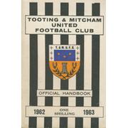 TOOTING & MITCHAM FOOTBALL CLUB OFFICIAL HANDBOOK 1962-63