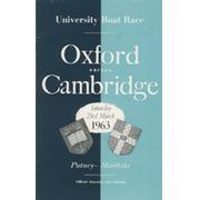 OXFORD V CAMBRIDGE  UNIVERSITY BOAT RACE 1963 ROWING PROGRAMME