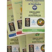 ENGLAND V AUSTRALIA 1989 CRICKET PROGRAMMES - ALL SIX TESTS & ONE DAY INTERNATIONALS (8 IN TOTAL)