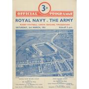ROYAL NAVY  V THE ARMY 1951 RUGBY PROGRAMME