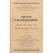 ESSEX COUNTY CHAMPIONSHIPS 1952 SWIMMING PROGRAMME
