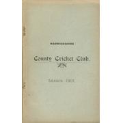 WARWICKSHIRE COUNTY CRICKET CLUB ANNUAL REPORT 1901