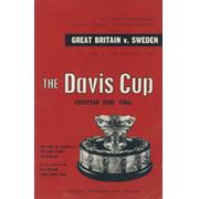 GREAT BRITAIN V SWEDEN - THE DAVIS CUP (EUROPEAN ZONE) FINAL 1963 TENNIS PROGRAMME