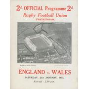 ENGLAND V WALES 1933 (WALES