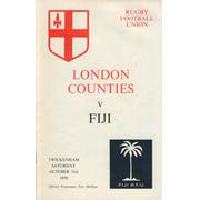 LONDON COUNTIES V FIJI 1970 (TWICKENHAM) RUGBY PROGRAMME