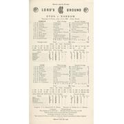 ETON V HARROW 1965 CRICKET SCORECARD