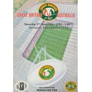 GREAT BRITAIN V AUSTRALIA 1994 (2ND TEST) RUGBY LEAGUE PROGRAMME