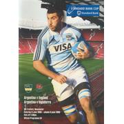 ENGLAND V ARGENTINA 2009 RUGBY PROGRAMME (OLD TRAFFORD)
