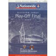 BLACKPOOL V LEYTON ORIENT 2001 (DIVISION 3 PLAY-OFF FINAL) FOOTBALL PROGRAMME