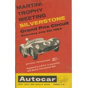 MARTINI TROPHY MEETING 1963 (SILVERSTONE) MOTOR RACING PROGRAMME