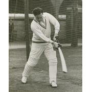 DENIS COMPTON 1956 (BATTING IN THE NETS) CRICKET PHOTOGRAPH