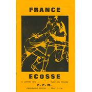 FRANCE V SCOTLAND 1973 RUGBY PROGRAMME