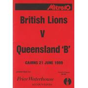 BRITISH LIONS V QUEENSLAND 