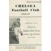 CHELSEA V HUDDERSFIELD TOWN 1950-51 FOOTBALL PROGRAMME