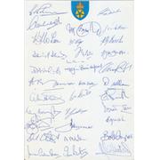 DERBYSHIRE COUNTY CRICKET CLUB POST-WAR AUTOGRAPH SHEET (35+ PLAYERS)