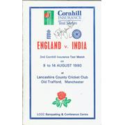 ENGLAND V INDIA 1990 (OLD TRAFFORD) LUNCH MENU - SIGNED BY AZHARUDDIN