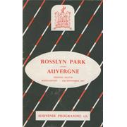 ROSSLYN PARK V AUVERGNE 1957 RUGBY PROGRAMME - OPENING OF THE NEW GROUND IN ROEHAMPTON