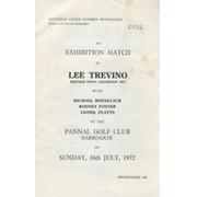 LEE TREVINO EXHIBITION MATCH (PANNAL GOLF CLUB) 1972 GOLF PROGRAMME