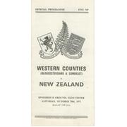 WESTERN COUNTIES (GLOUCESTERSHIRE & SOMERSET) V NEW ZEALAND 1972-73 RUGBY PROGRAMME