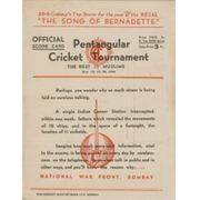 THE REST V MUSLIMS 1944 (BOMBAY PENTANGULAR) CRICKET SCORECARD