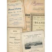 DAILY CHRONICLE (PUBLISHING DEPARTMENT) ANNUAL OUTINGS AND DINNERS 1910-1914 - ITINERARIES AND MENU CARDS